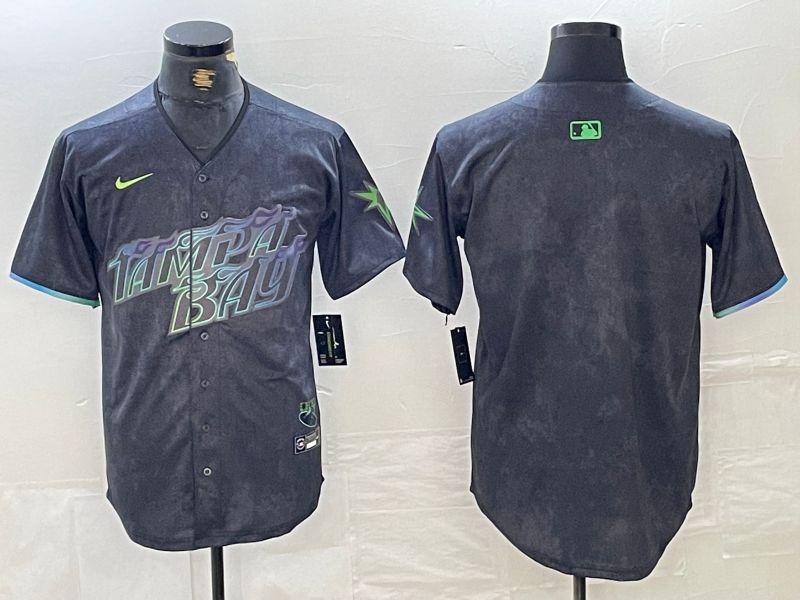 Men Tampa Bay Rays Blank Nike MLB Limited City Connect Black 2024 Jersey style 1->youth mlb jersey->Youth Jersey